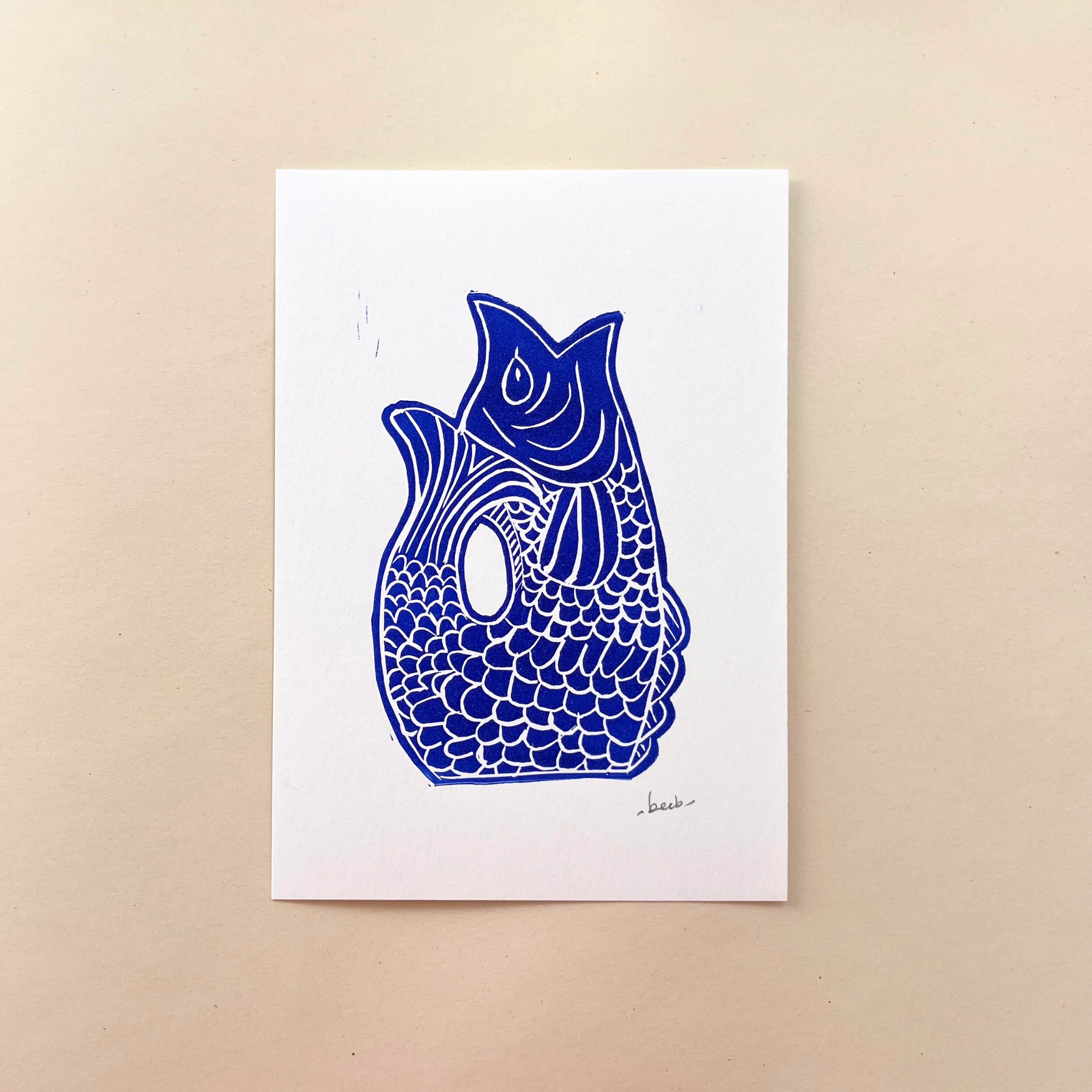 Linogravure 15 cm x 21 cm (A5) - Gluggle Jug