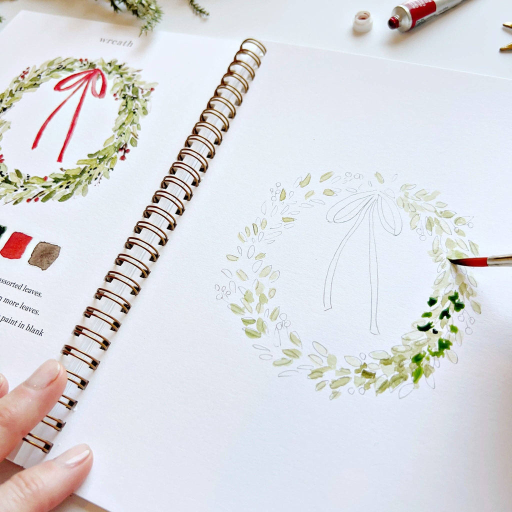 Cahier de peinture à l’aquarelle de Noël