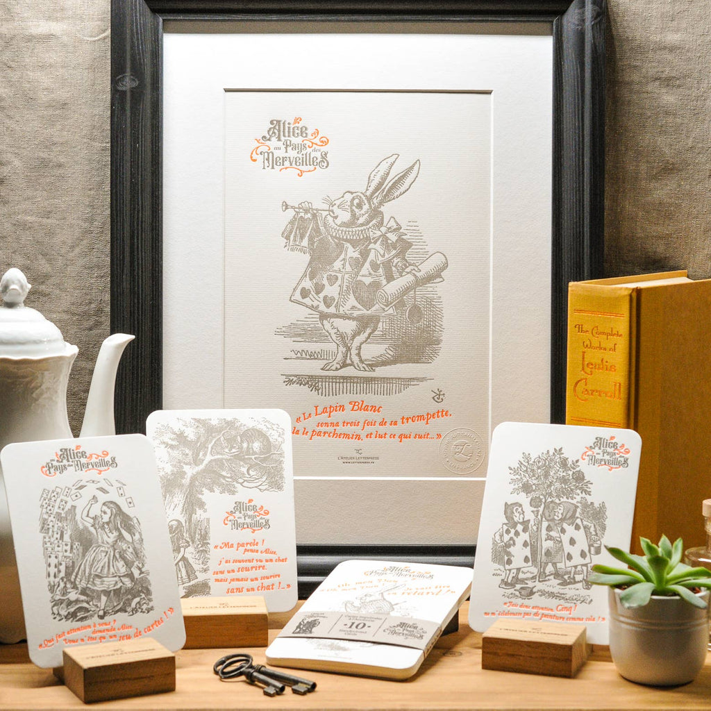 Affiche Letterpress Chapelier Fou - Alice au Pays Merveilles