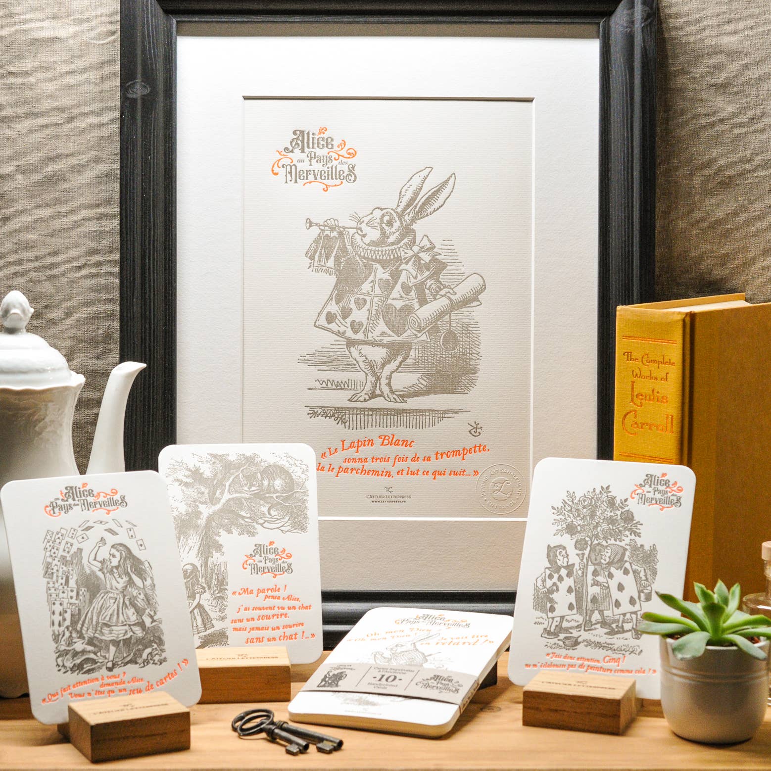 Affiche Letterpress Chapelier Fou - Alice au Pays Merveilles