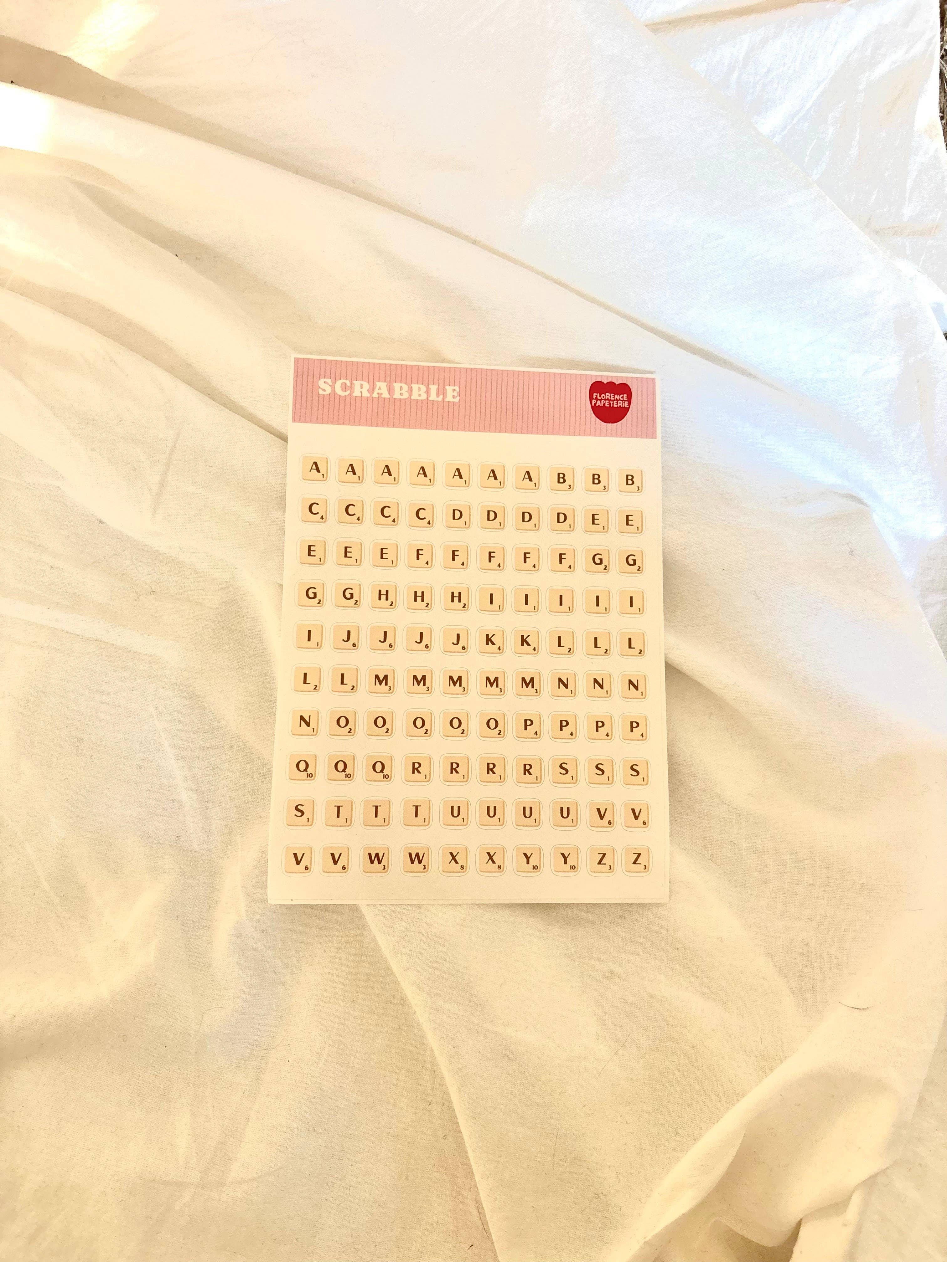 Planche de stickers Scrabble - Florence Papeterie