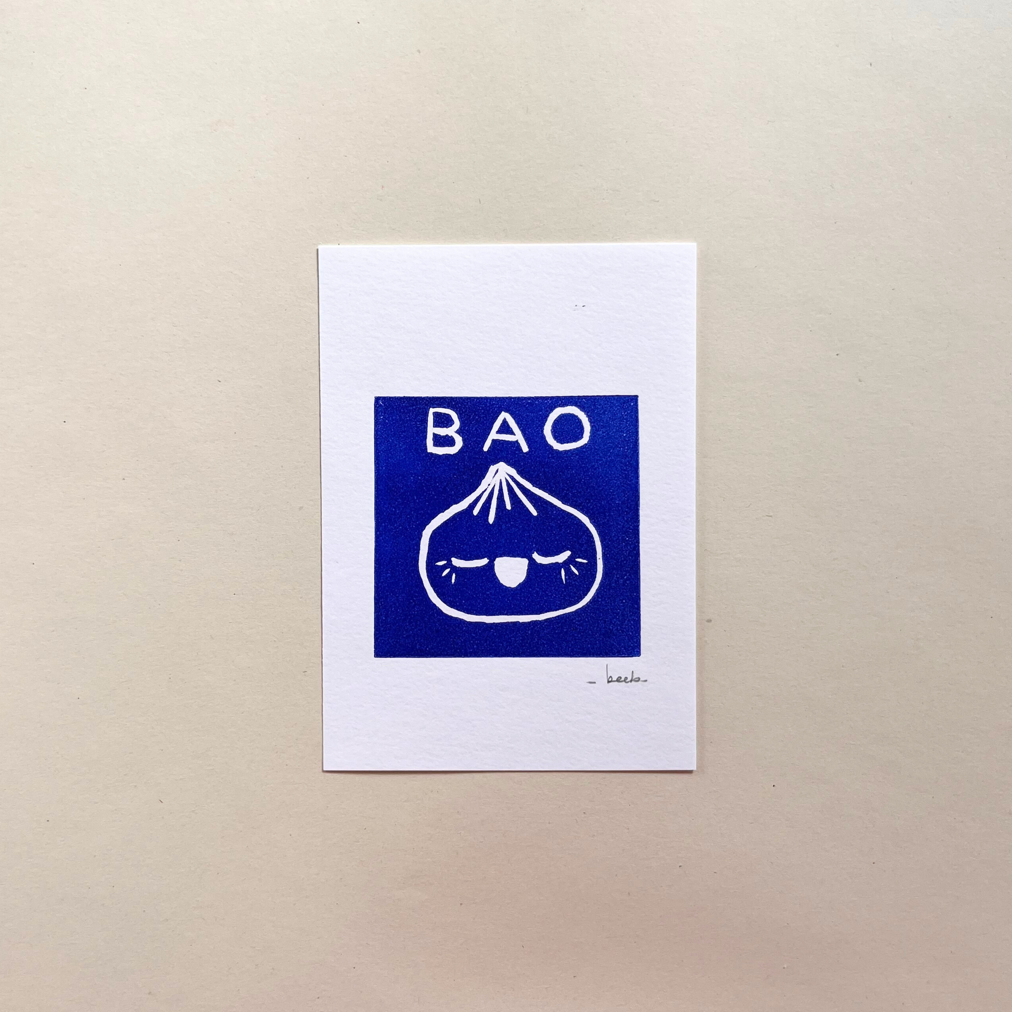 Linogravure 10 cm x 15 cm (A6) - Bao