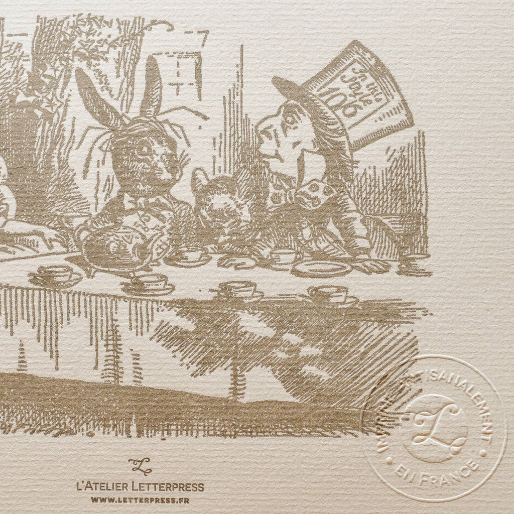 Affiche Letterpress Chapelier Fou - Alice au Pays Merveilles
