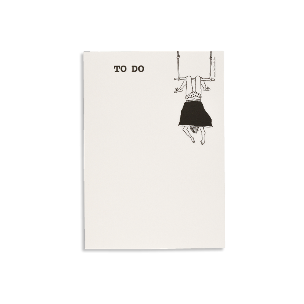 Bloc-notes en papier recyclé avec illustration de fille à trapèze