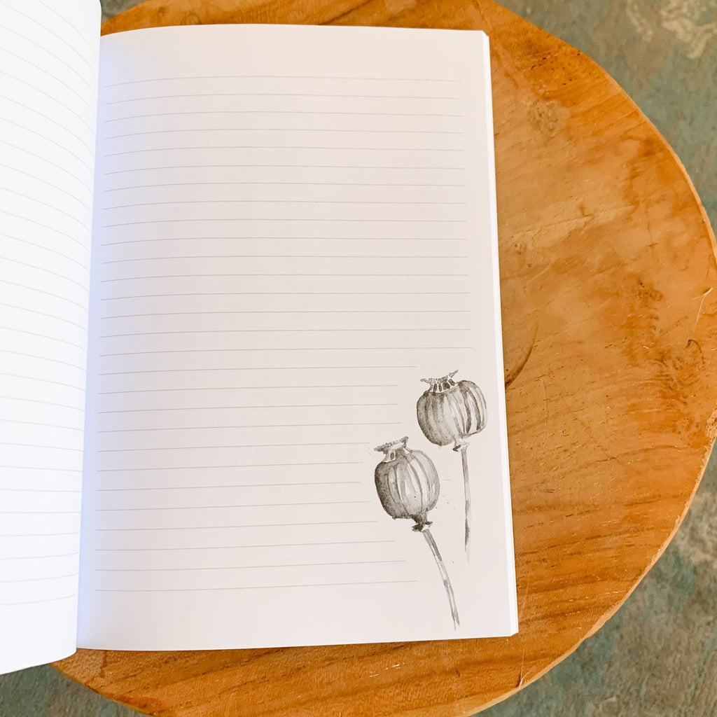 Carnet Feuillages 🌿 A5 Ligné - Bleu coquille