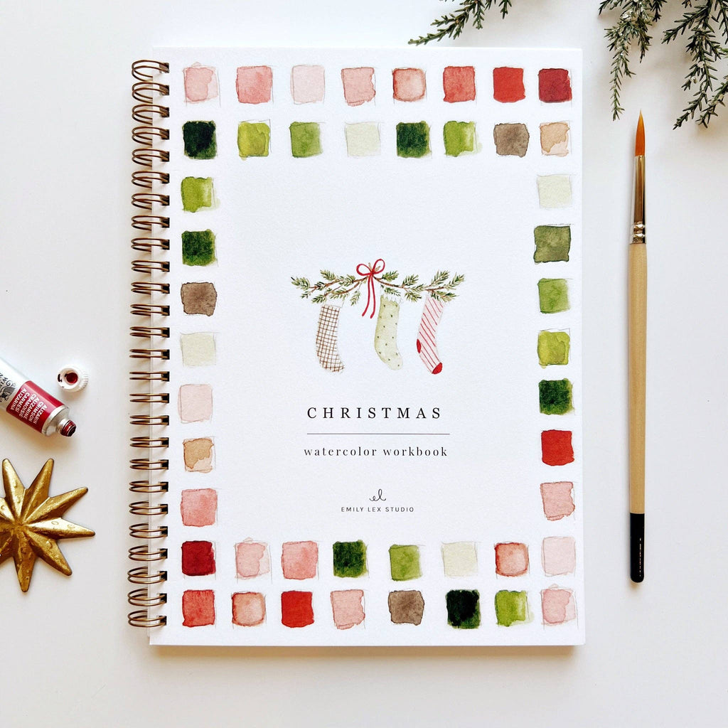Cahier de peinture à l’aquarelle de Noël