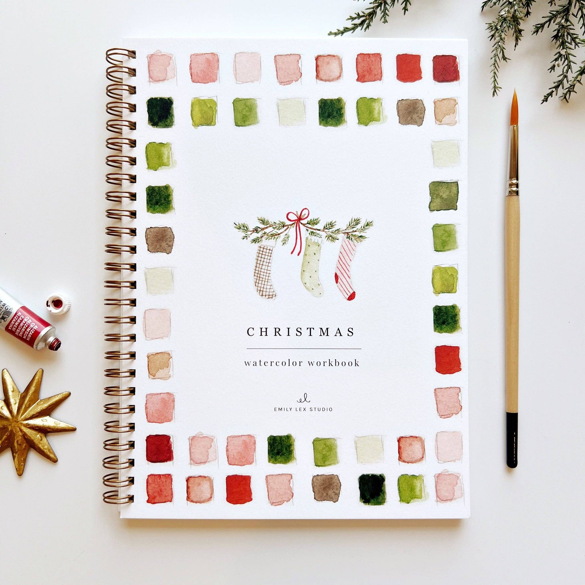 Cahier de peinture à l’aquarelle de Noël