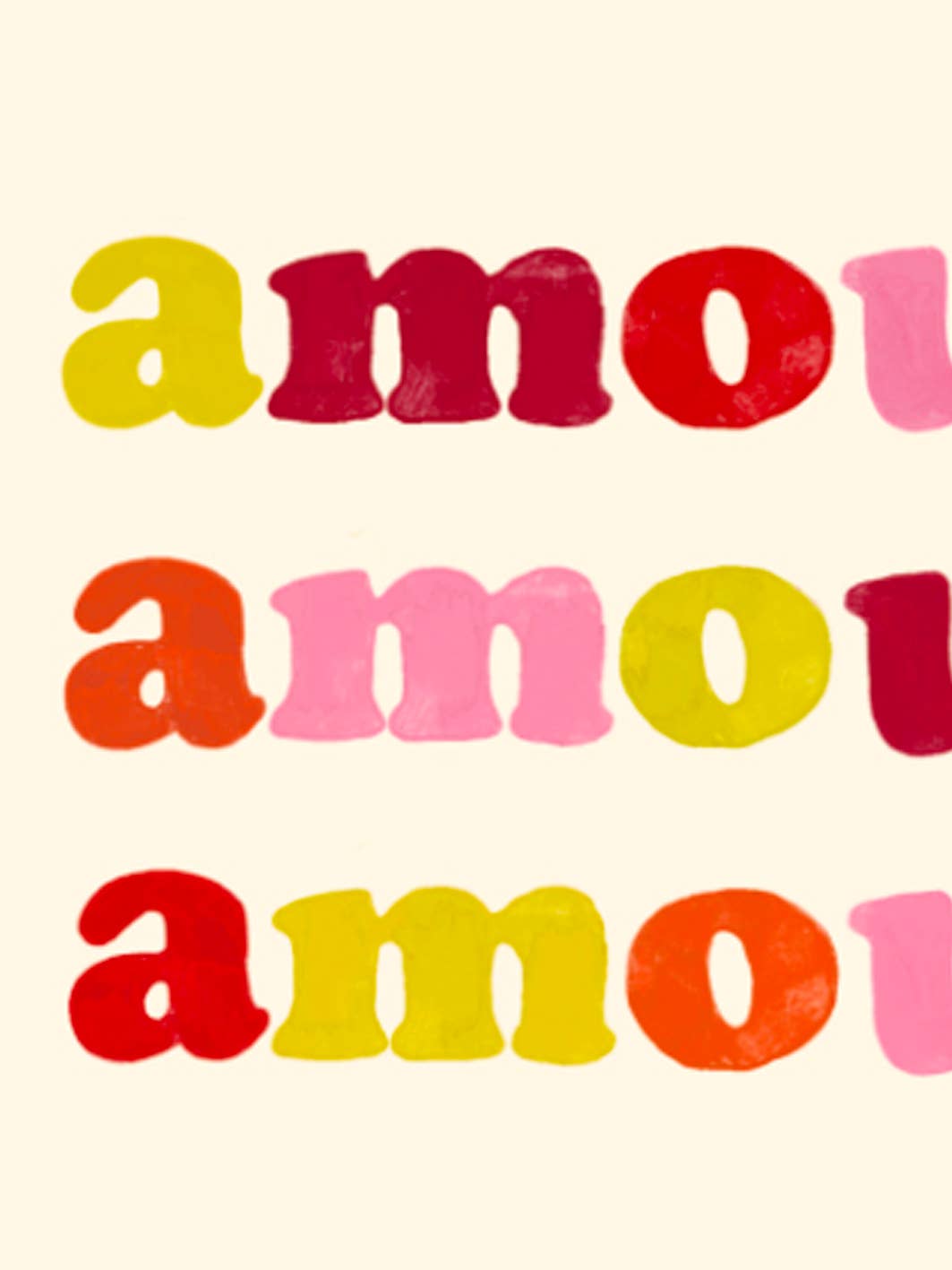 Art Print A4 – AMOUR – Illustration graphique colorée