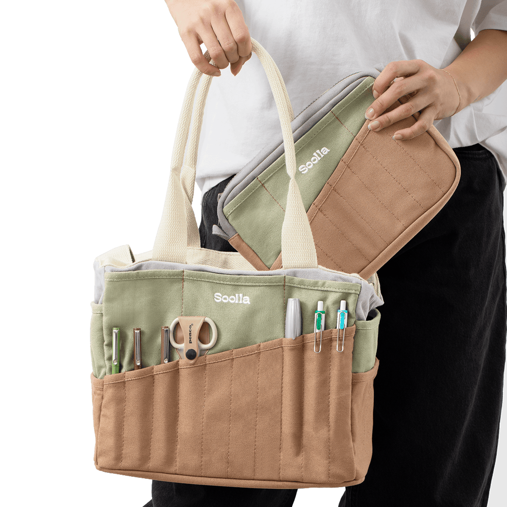 Trousse Soolla® Studio — rose bleu style années 80