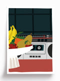 Art Print A4 – MAMÉE KITCHEN – Illustration graphique coloré