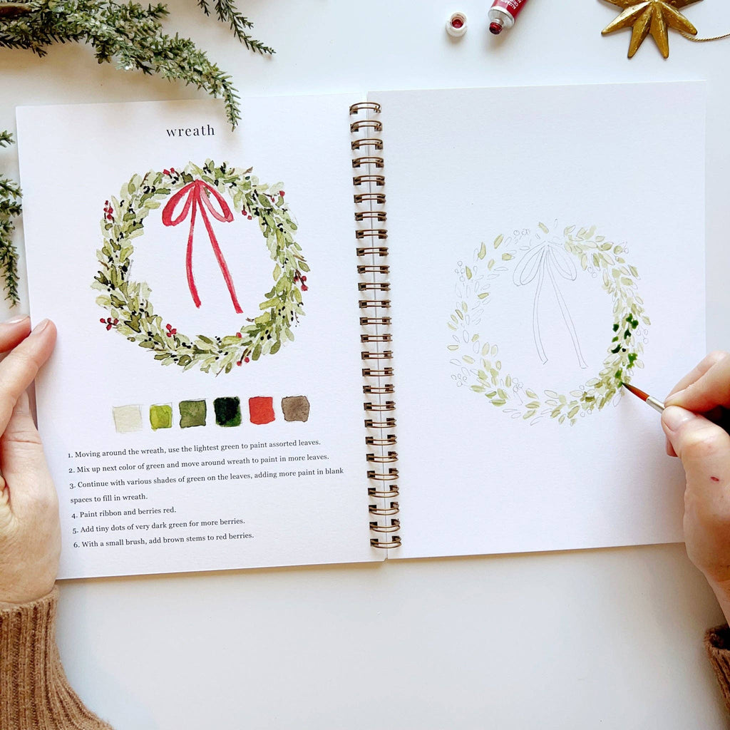 Cahier de peinture à l’aquarelle de Noël